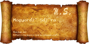 Mogyoró Sára névjegykártya